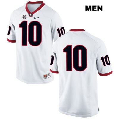 Men's Georgia Bulldogs NCAA #10 Jacob Eason Nike Stitched White Authentic No Name College Football Jersey TEI2654ID